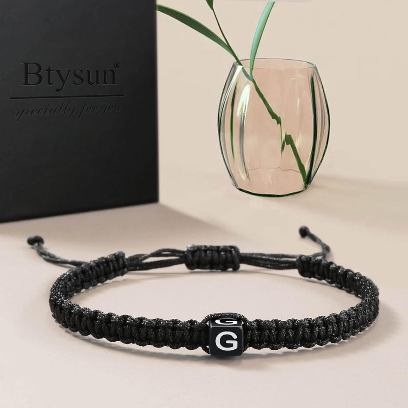 Btysun Initial Bracelets for Women Men Gifts for Her Teen Girl Best Friend Birthday Graduation Dainty Braided Bracelets Letter A-Z Charm Adjustable Link Mother's Day Jewelry Mom Christmas Gifts Valentine's Day Jewelry - Image 5
